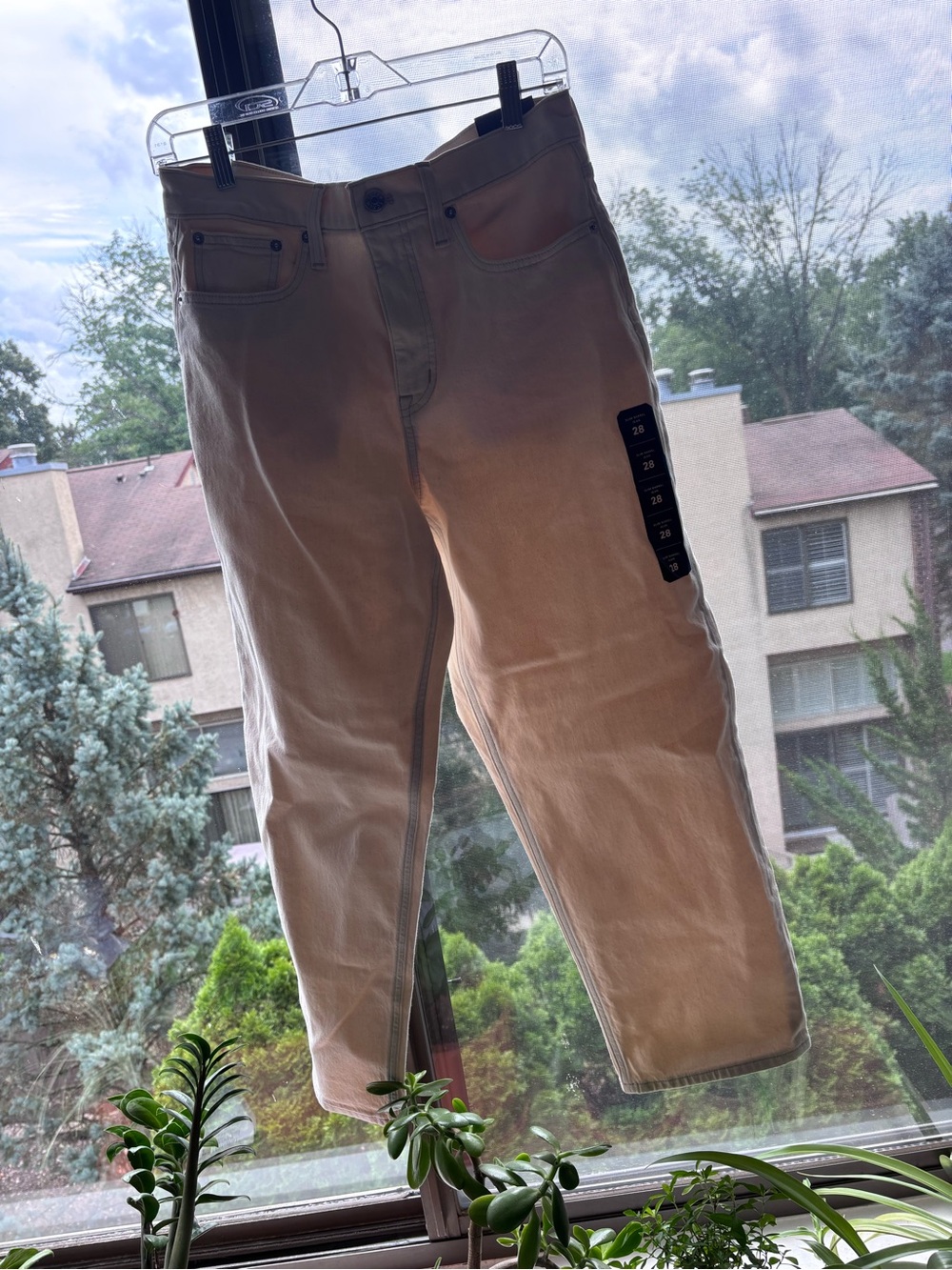 J. Crew Women's Light Cream Slim Barrel Denim Jeans.